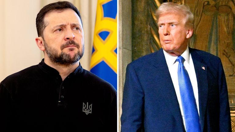 Volodymyr Zelenskyy and Donald Trump.
Pic: AP