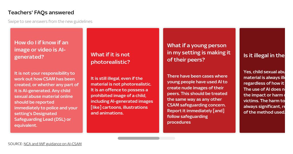 Teachers given new guidance in dealing with AI-generated child sexual abuse material | Science, Climate & Tech News
