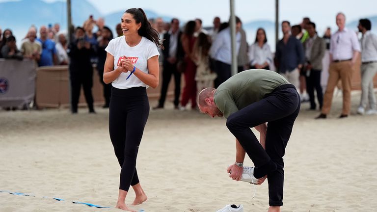 Prince William plays volleyball and football ahead of Brazil climate events | World News